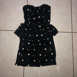 Material Girl black polka dot dress